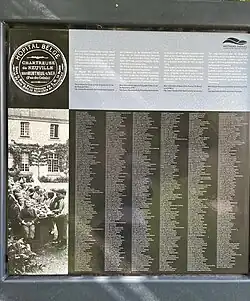La plaque commémorative et la liste des noms.