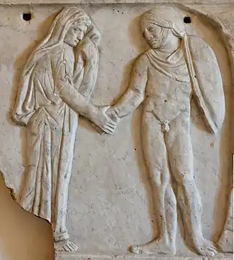 Médée et Jason, sarcophage romain de la fin du Ier siècle, palais Altemps (Rome).