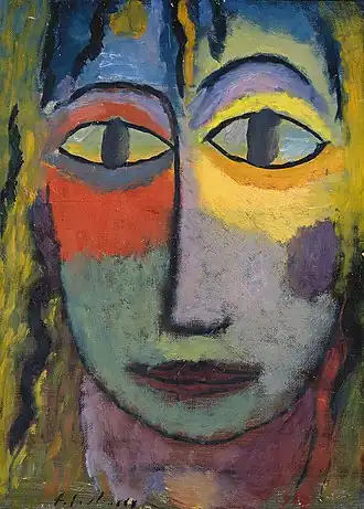 Alexej von Jawlensky, Tête de femme "Méduse", Lumière et Ombre (1923),  Lyonmusée des beaux-arts de Lyon
