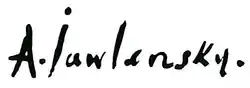 signature d'Alexej von Jawlensky