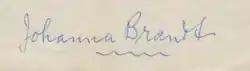 Signature de Johanna Brandt