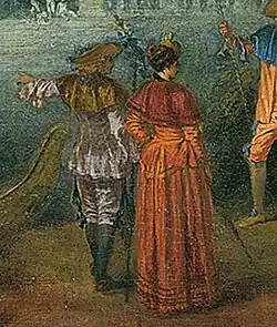 Antoine Watteau, L'Ile de Cythère, vers 1709–1713, huile sur toiles, detail, Musée Städel, Francfort-sur-le-Main