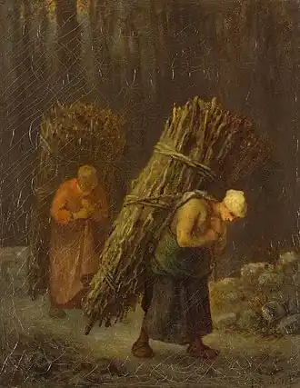 Paysannes avec fagots de boisJean-François Millet, vers 1852Musée de l'Ermitage, Saint-Pétersbourg