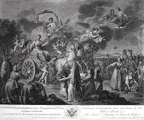 Catherine II voyageant dans ses États en 1787