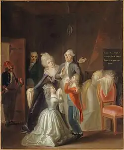 Les adieux de Louis&nbsp;XVI à sa famille, par Jean-Jacques Hauer.