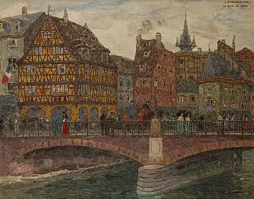 Strasbourg, le quai saint Jean, huile sur toile.