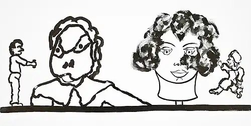 07.06.1973 17h10, encre de chine sur toile, 1973