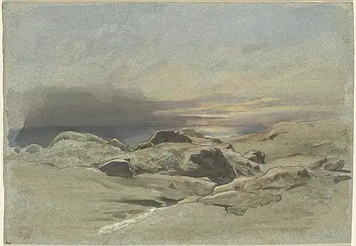 Soleil couchant vu depuis un littoral rocheux (1842), Washington, National Gallery of Art.