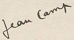 signature de Jean Camp