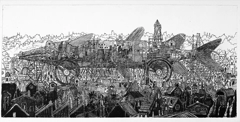 Jean Coulon, « Le brochet&nbsp;», burin.