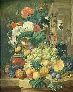 Nature morte aux fleurs et aux fruits (1834), Musée des Beaux-Arts de Gand.