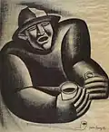 Le buveur (étude), 1939 (125 x 102 cm), Bruxelles, Collection Galerie Albert Ier