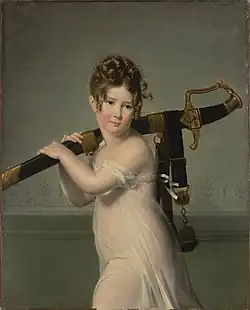 Jeune fille tenant le sabre de son père (anciennement Portrait de Madame Villot, née Barbier), 1816, collection privée.