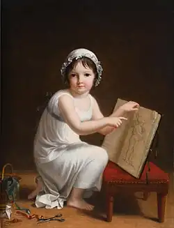 Un enfant qui montre les images d'un livre, Salon de 1801, collection privée