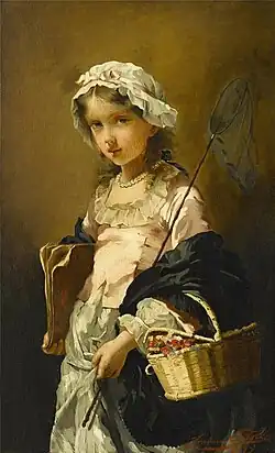 Fille avec un filet à papillons (1877)