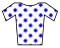 maillot blanc à pois bleus du leader du classement de la montagne