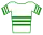 maillot blanc à barres vertes de leader du classement général