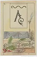 Carte n°6 d'un jeu divinatoire attribuée à Marie-Anne Lenormand. Editons   édition Ensslin et Laiblin (Reutlingen). 1875. BNF Gallica