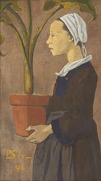 Paul Sérusier, Jeune Bretonne au pot d'arum, 1892.