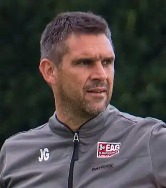 Photo de Jocelyn Gourcennec en 2014 sous le maillot de l'En Avant Guingamp.