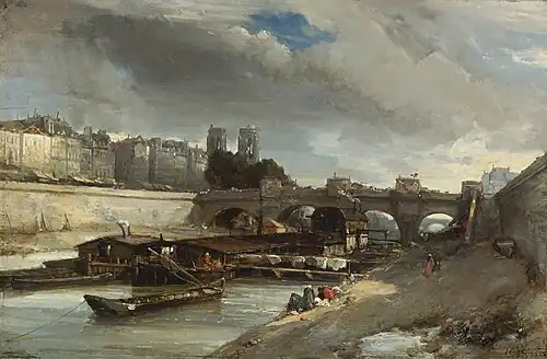 Bateau-lavoir près du Pont Neuf, ParisJohan Barthold Jongkind, 1850 (collection privée, vente 2011).