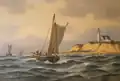Le phare représenté par le peintre Johan Neumann (1860-1940)