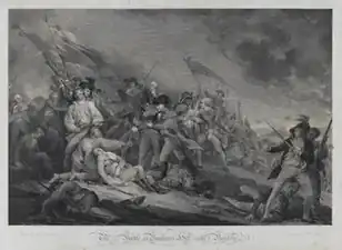 The Battle at Bunkers Hill near Boston (1798) d'après Trumbull.
