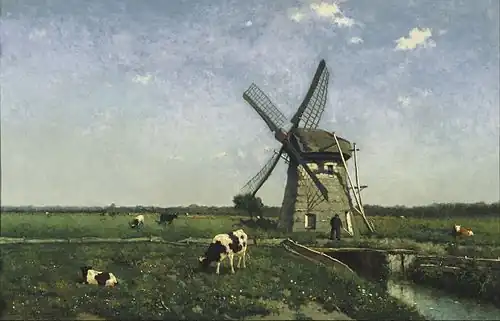 Paysage avec un moulin près de Schiedam, de Johan Hendrik Weissenbruch.