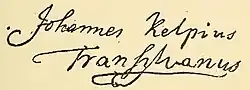 signature de Johannes Kelpius