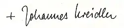Signature de Johannes Kreidler