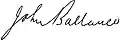 Signature de John Ballance