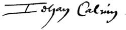 signature de Jean Calvin