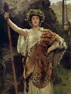 La Prêtresse de Bacchus (1885-1889), John Collier, huile sur toile 147,5&nbsp;×&nbsp;112,5&nbsp;cm
