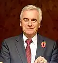 John McDonnell, membre du Parti travailliste, syndicaliste et chancelier de l'Échiquier du cabinet fantôme (2015-2020).