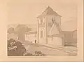 L'église dessinée par John Sell Cotman.