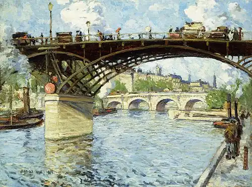 View of the Seine par Jonas Lie, 1909, Musée d'Art et jardins de Cummer.