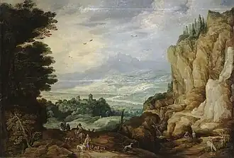 Paysage rocheux avec une cascade, c. 1610, musée de l'Ermitage, Saint-Pétersbourg.