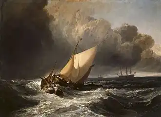 Bateaux hollandais dans la tempête (1801) de Turner.