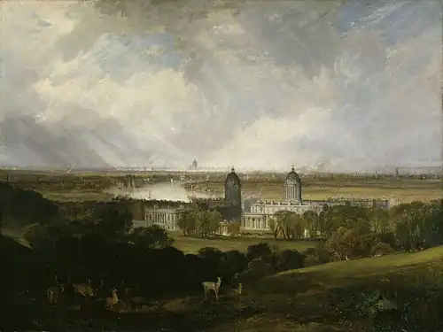 Londres vue du parc de GreenwichWilliam Turner, 1809,Tate Britain, Londres.