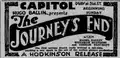Publicité pour le film muet The Journey's End&nbsp;(en) d'Hugo Ballin, New York Herald, 15 juillet 1921.