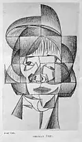 Juan Gris, 1912, Portrait, crayon et fusain sur papier, 36 x 26,5&nbsp;cm, collection privée