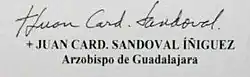 Signature de Juan Sandoval Íñiguez