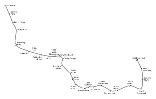 Voir la carte de la ligne.