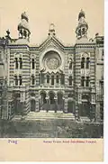 Synagogue jubilaire, à Prague, inaugurée en 1904; carte postale ancienne