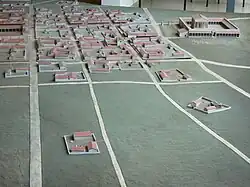 Maquette de la cité, quartier entre forum et sanctuaire