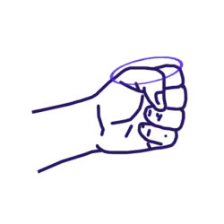 Ura-tettsui, dessus du poing marteau.