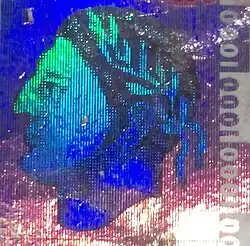 Hologramme et filigrane du billet de 1&nbsp;000&nbsp;DA des séries 1998 et 2005 et aussi 1992 pour le filigrane.