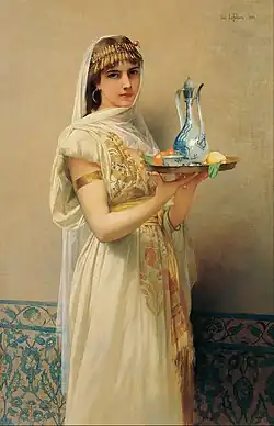 La servante, tableau de Jules-Joseph Lafèbre, 1880.
