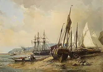 Des voiliers dans le port d'Alger (1868), par Jules Noël.