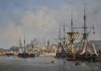 Jules Noël : Le port de Fécamp (huile sur toile, 1877, musée municipal Frédéric Blandin, Nevers).